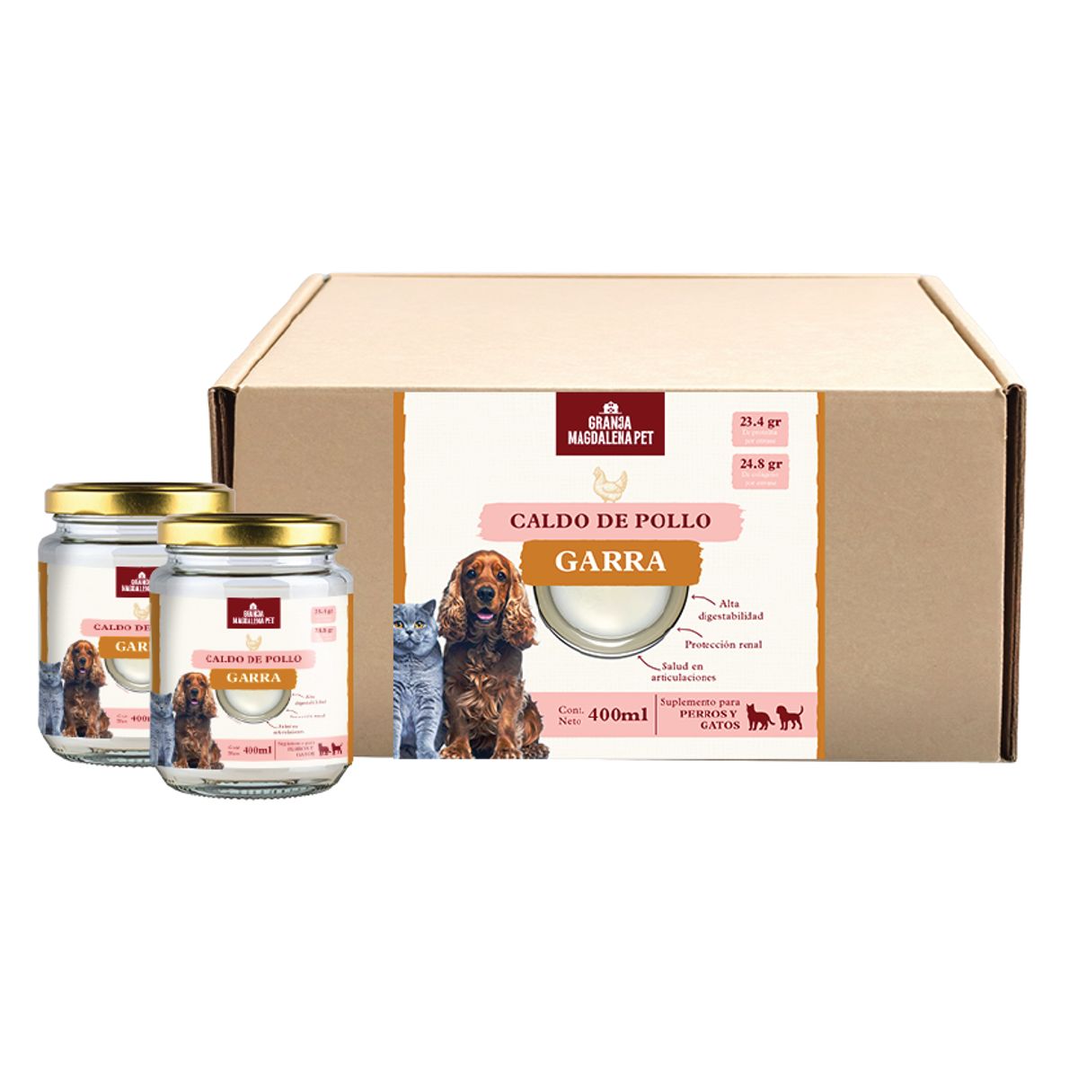 GRANJA MAGDALENA - 6 Pack Caldo de Garra 400 Ml - Granja Magdalena Pet