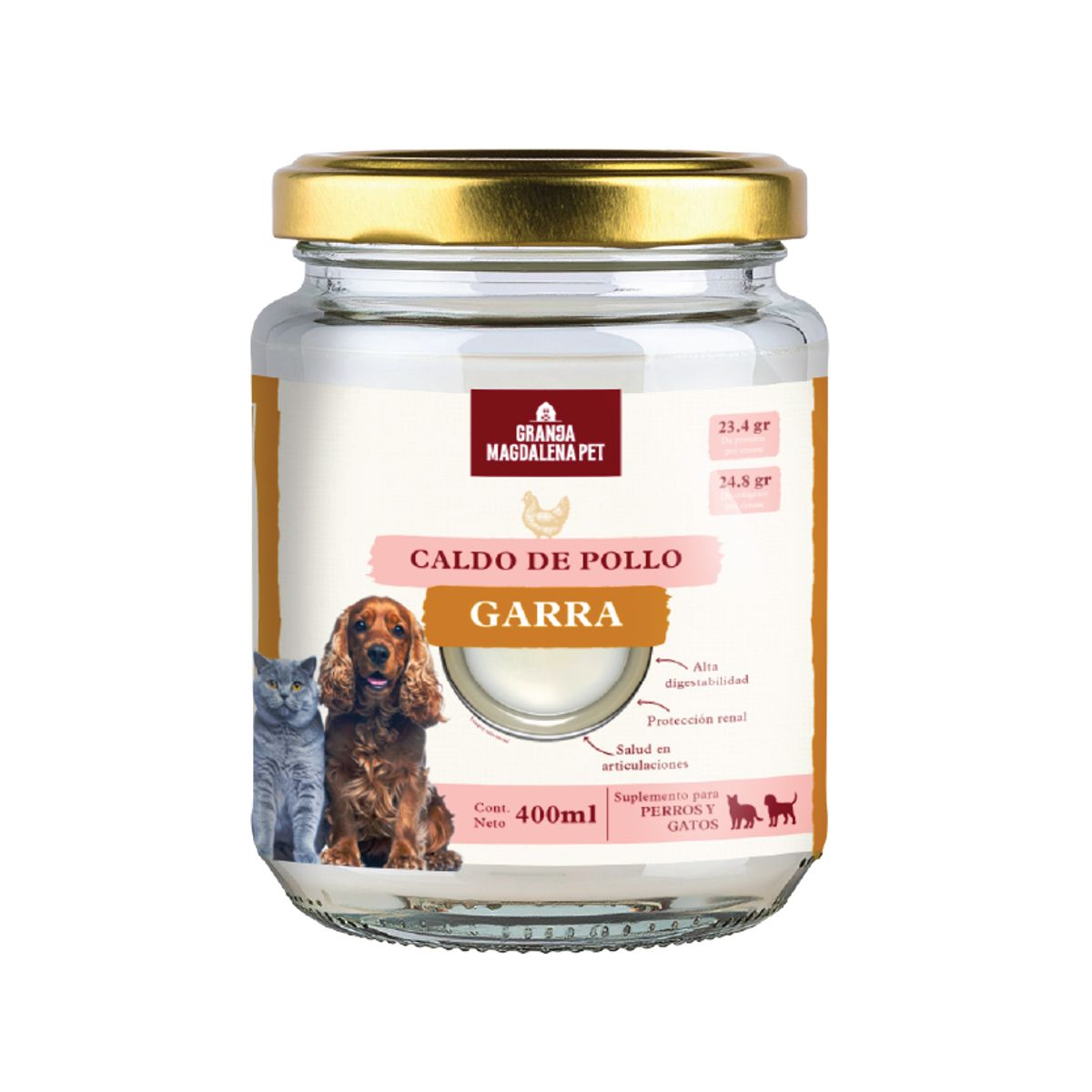 GRANJA MAGDALENA - 6 Pack Caldo de Garra 400 Ml - Granja Magdalena Pet