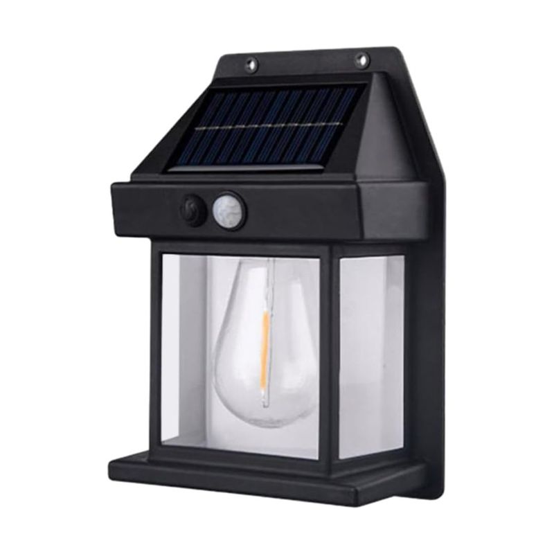 IMPORTCLICK - Farol Foco Solar Pared Sensor Movimiento 32 V Luz Cálida Negro - Negro