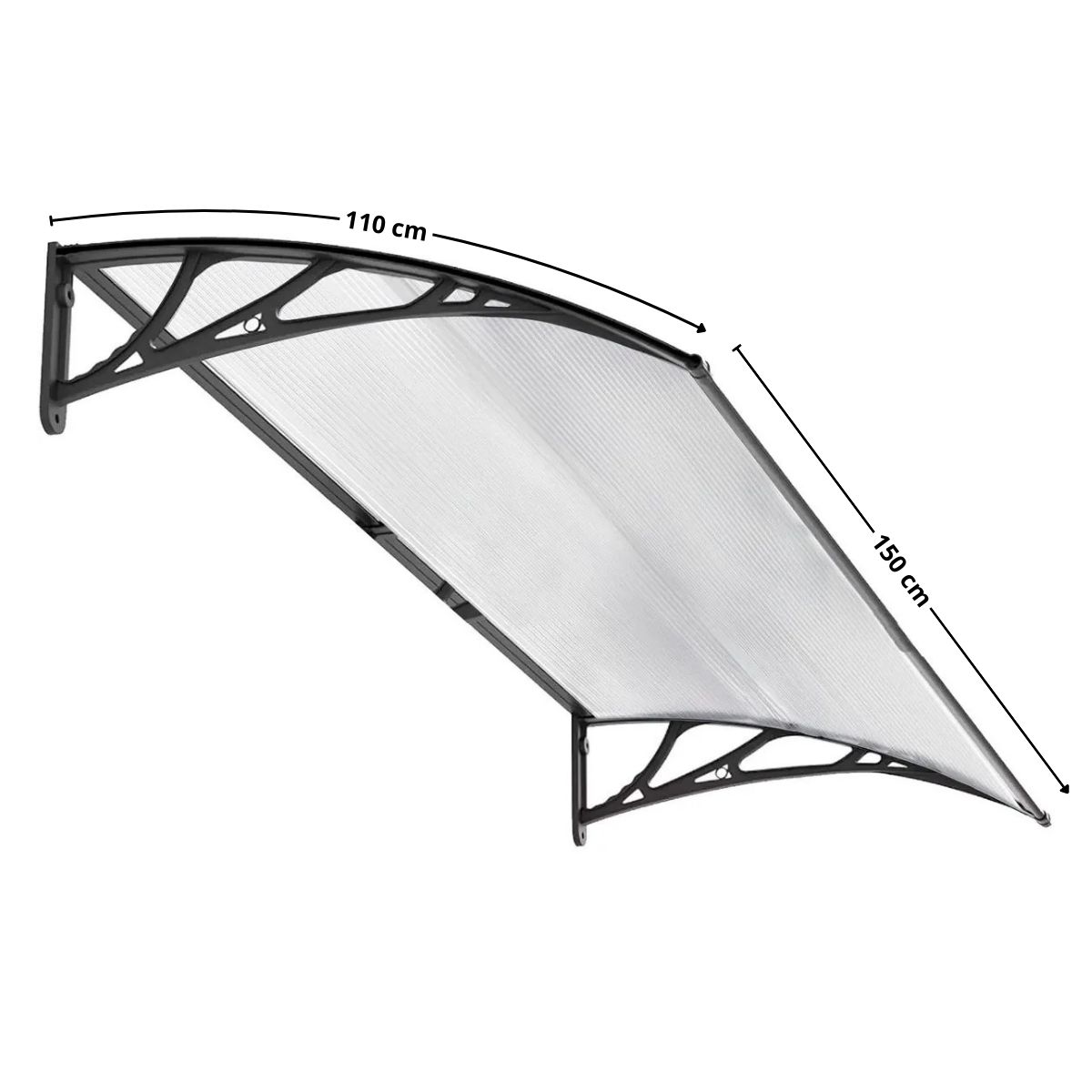 GENERICO - Alero listo 1.0x1.50mt curvo transparente Bighouse