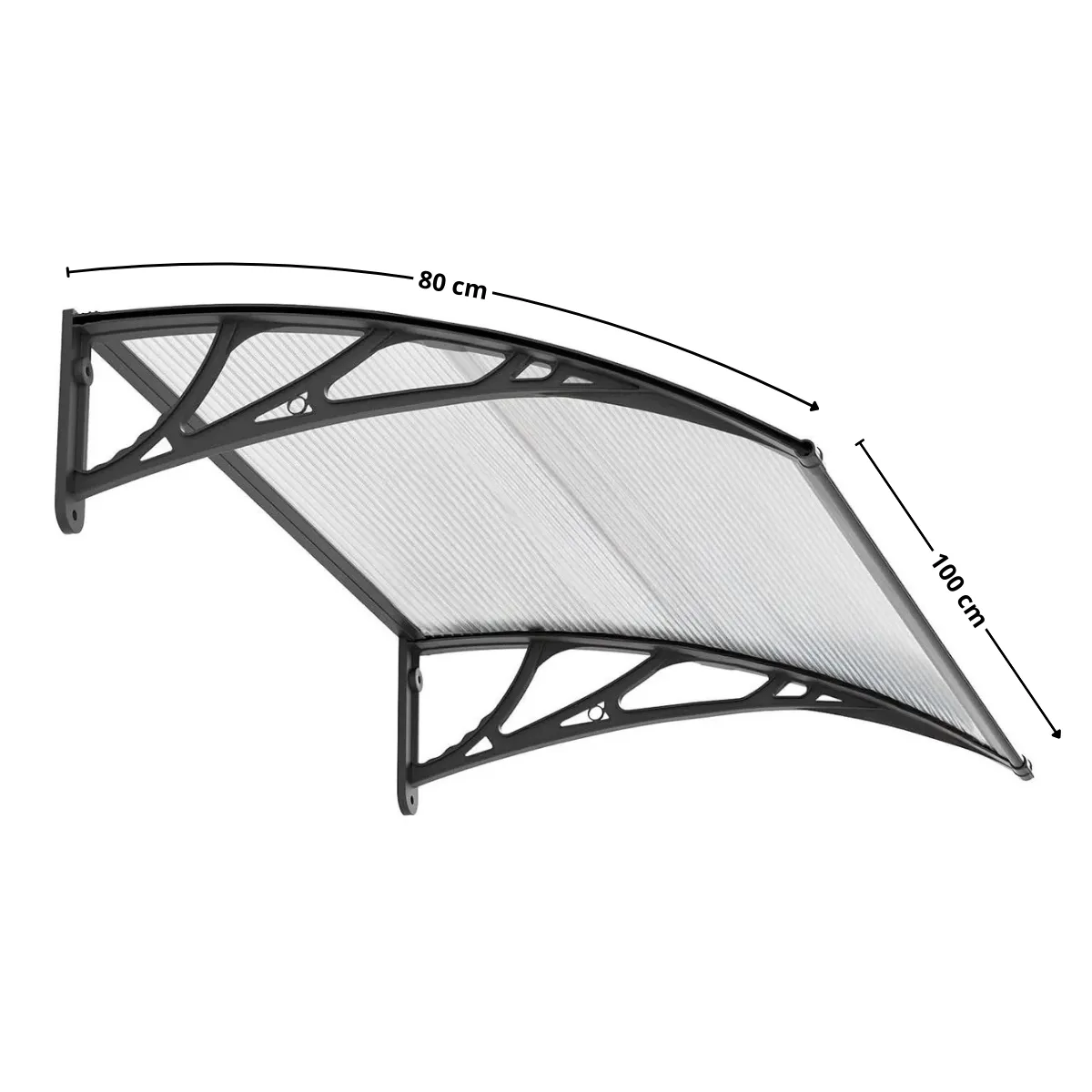 GENERICO - Alero listo 0.80x1.00mt transparente Base negra Bighouse