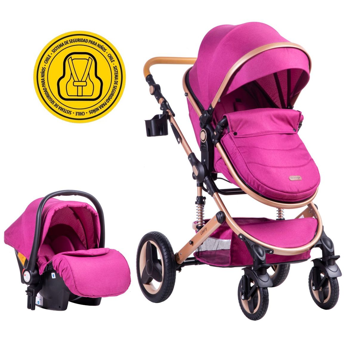 VOYAGE - Coche Travel System Liberty Fucsia