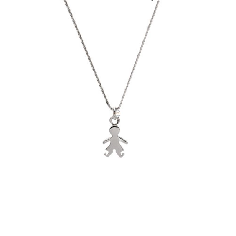 JOYAS MYTOKE - Colgante Dije Niño Cadena Plata Fina 925 Hijo Familia