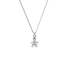 JOYAS MYTOKE - Colgante Dije Niño Cadena Plata Fina 925 Hijo Familia