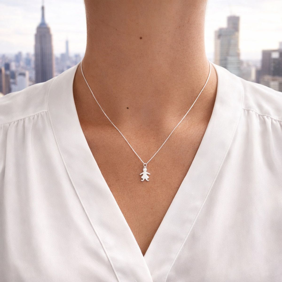 JOYAS MYTOKE - Colgante Dije Niño Cadena Plata Fina 925 Hijo Familia
