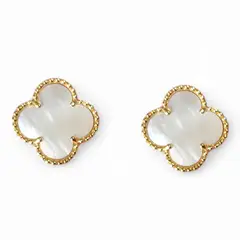 AMBAR - Aros Clovers Nacar Trébol Dorado