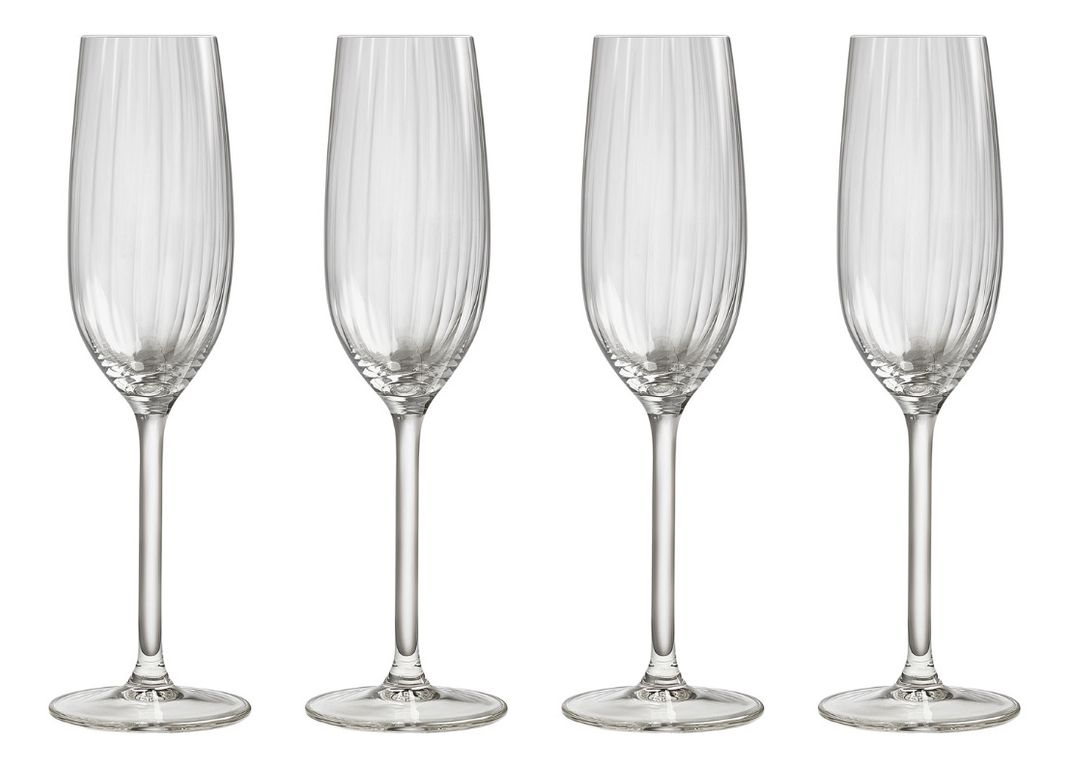 SET 4 COPAS FLAUTA PLISSE 210 ML
