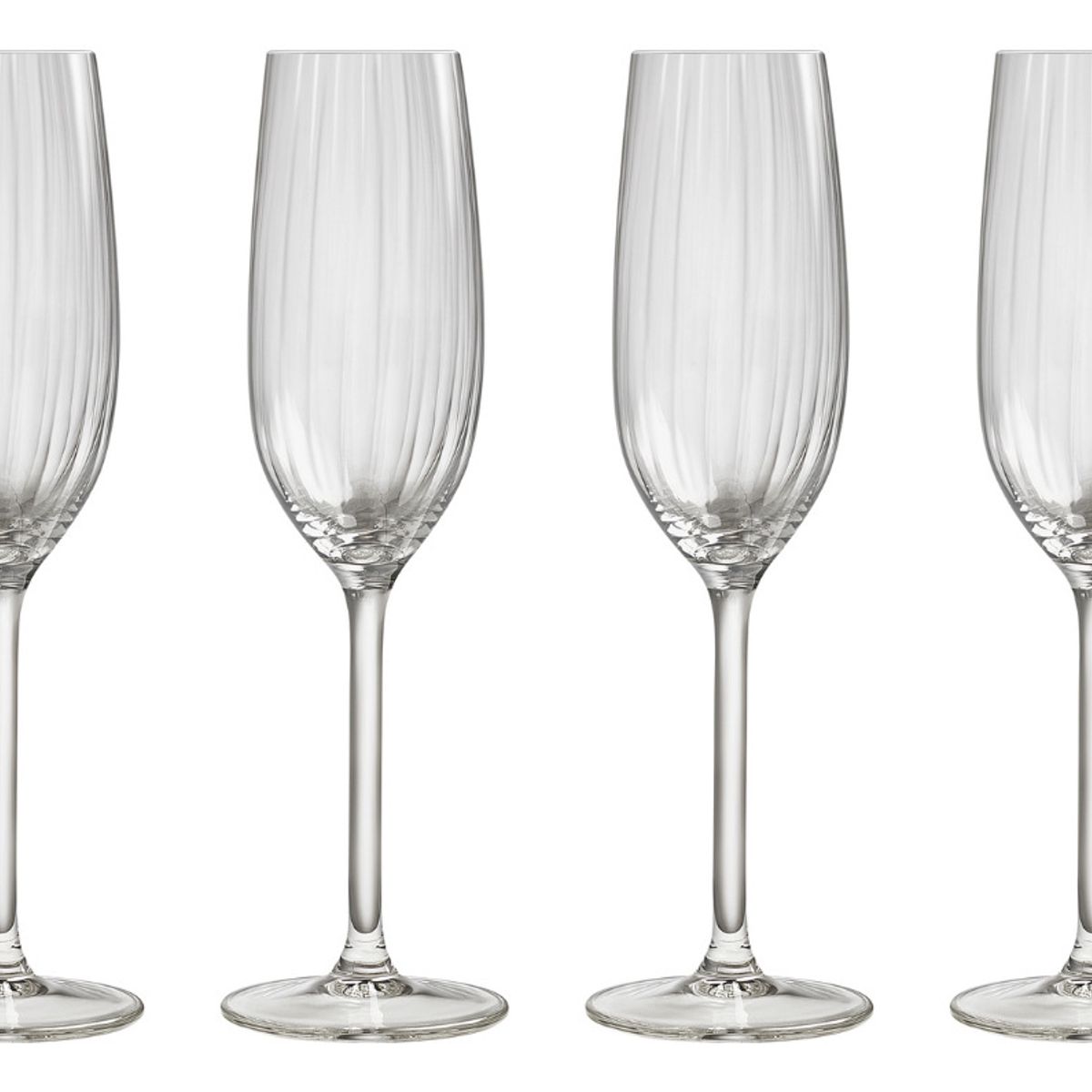 ROYAL LEERDAM - SET 4 COPAS FLAUTA PLISSE 210 ML