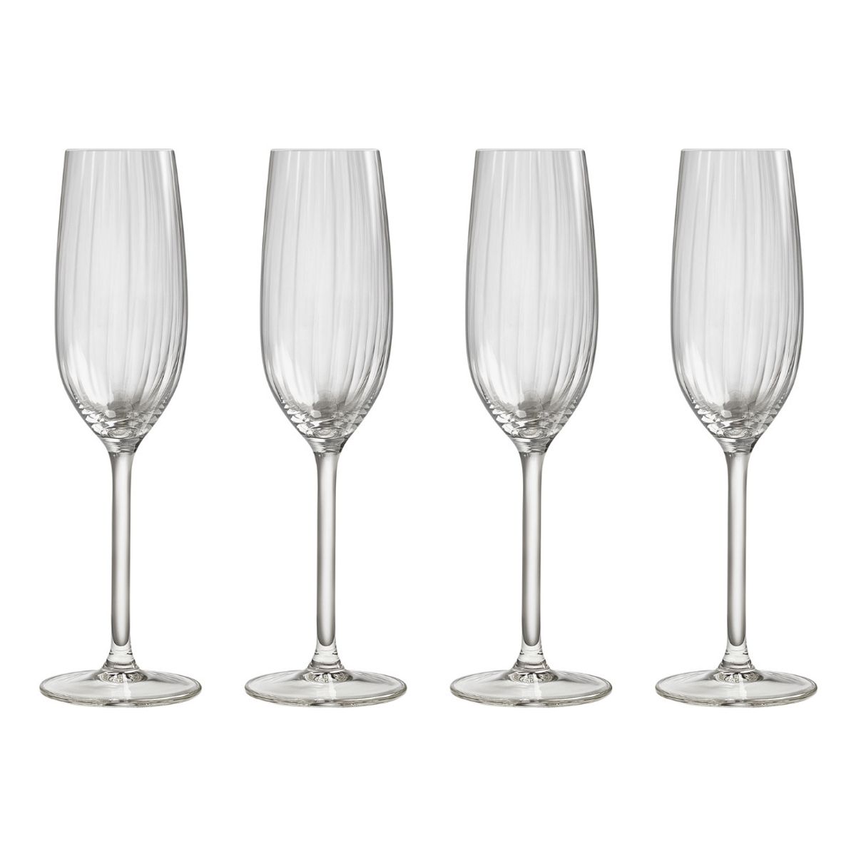 ROYAL LEERDAM - SET 4 COPAS FLAUTA PLISSE 210 ML