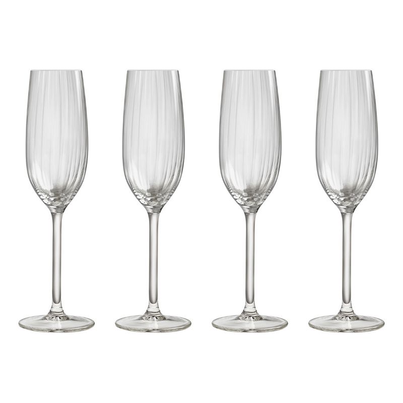 ROYAL LEERDAM - SET 4 COPAS FLAUTA PLISSE 210 ML