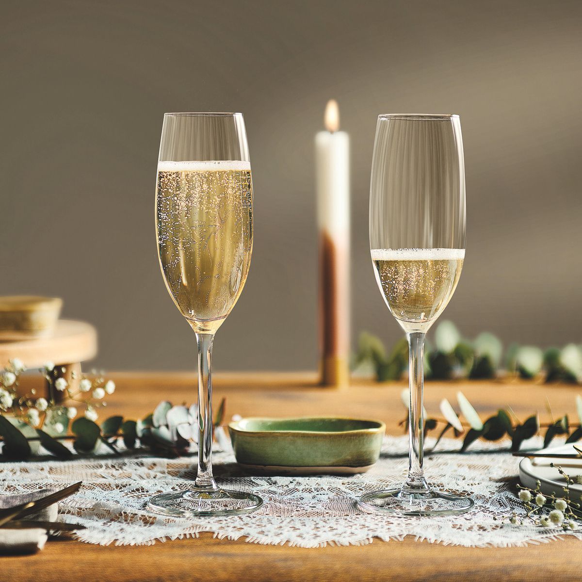 ROYAL LEERDAM - SET 4 COPAS FLAUTA PLISSE 210 ML