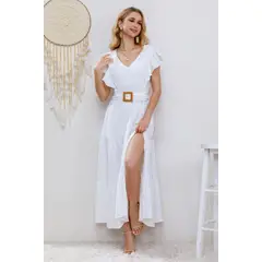 MPROPIA - Vestido Largo Primavera Mujer Casual Eventos Maxi Vestido Cinturon 334