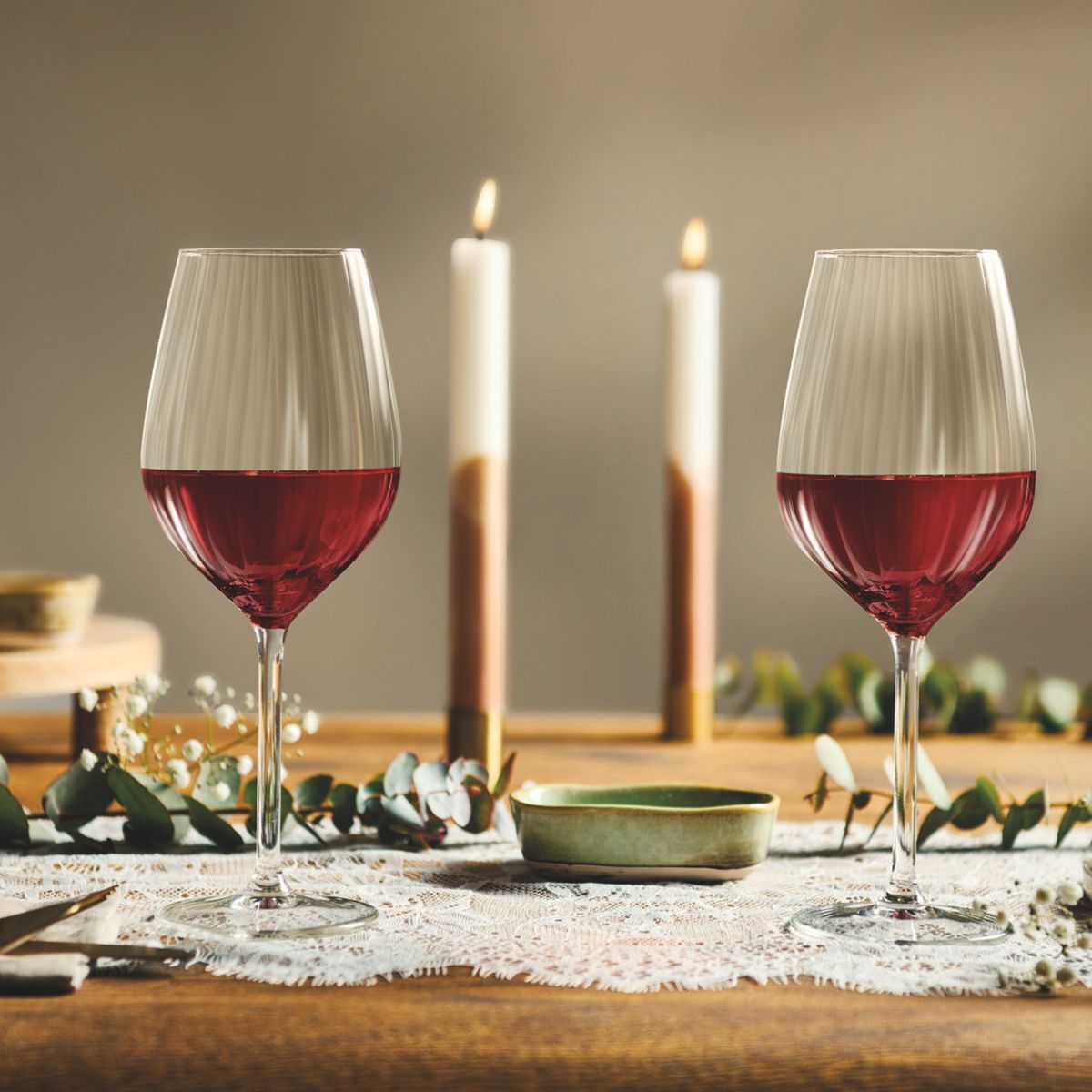 ROYAL LEERDAM - SET 4 COPAS VINO TINTO PLISSE 500 ML