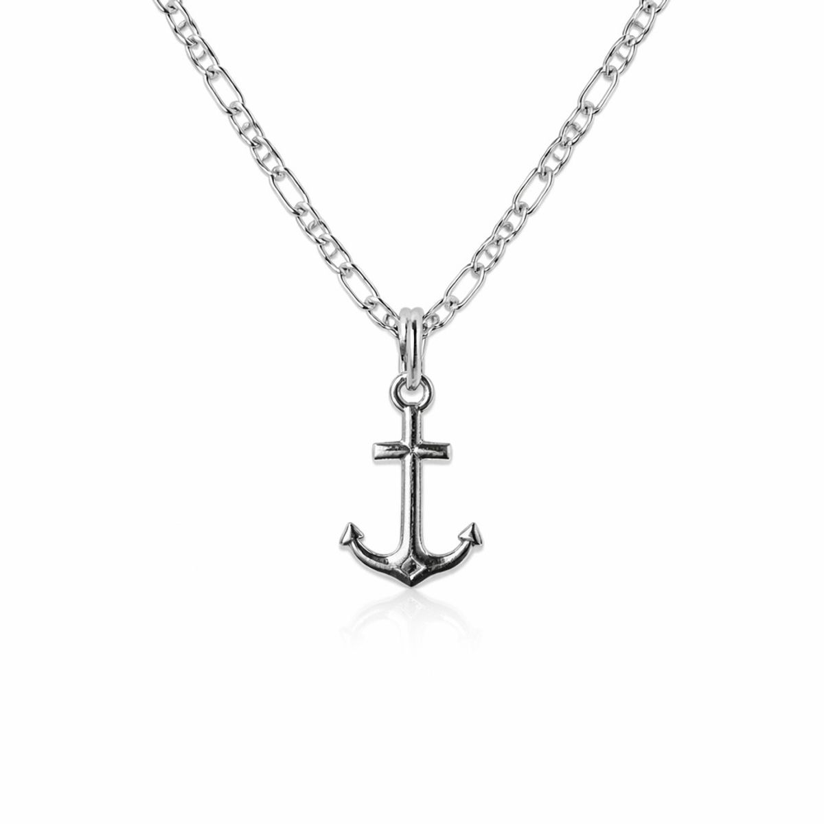 JOYAS MYTOKE - Collar Ancla Plata Fina 925 Marino Amistad Juvenil Unisex