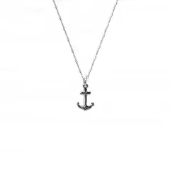 JOYAS MYTOKE - Collar Ancla Plata Fina 925 Marino Amistad Juvenil Unisex