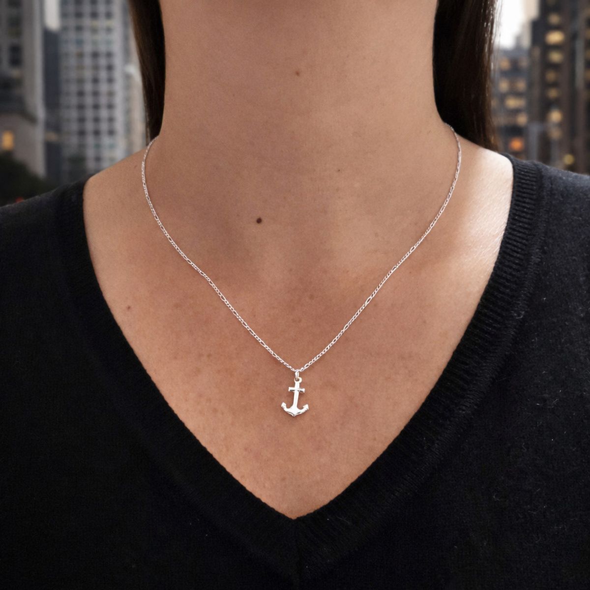 JOYAS MYTOKE - Collar Ancla Plata Fina 925 Marino Amistad Juvenil Unisex