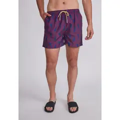SIOUX - Traje De Baño Hombre Burdeo Geometrico