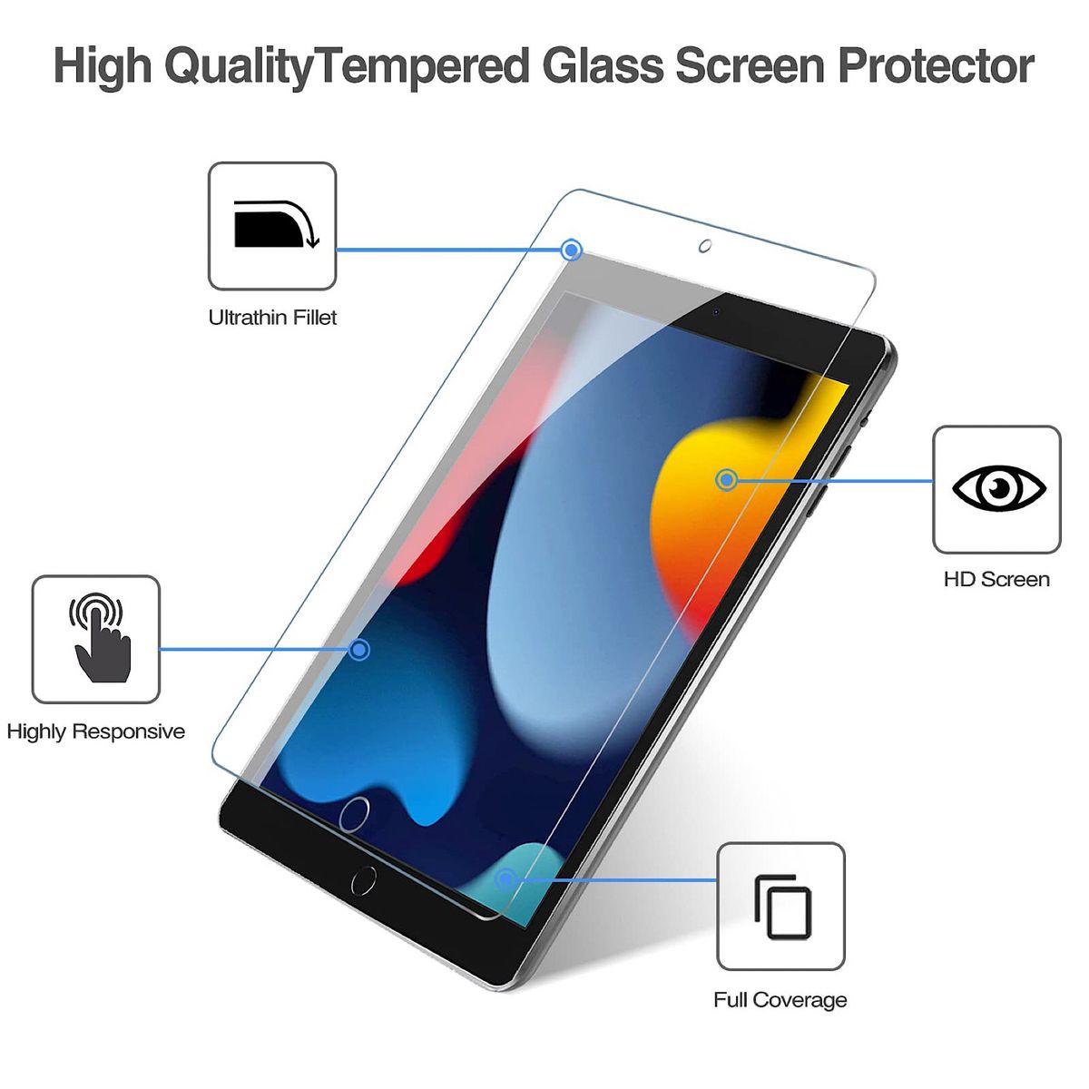 GENERICO - Pack Laminas de Vidrio Para iPad 10.2 7ma-8va y 7na GEN