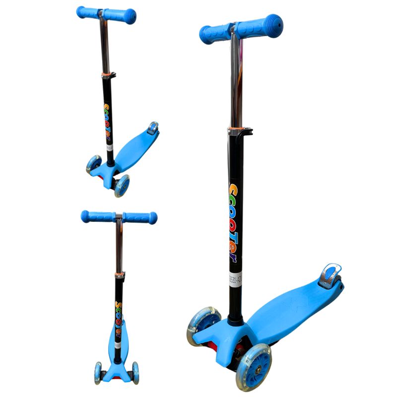 GENERICO - Monopatín Scooter Para Niños 4 Ruedas Luz Led
