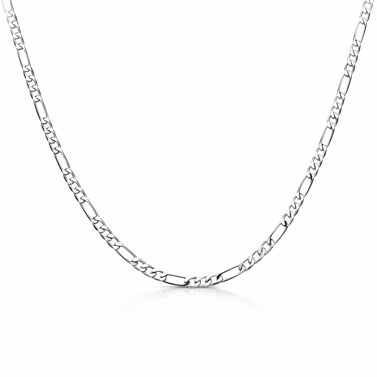 JOYAS MYTOKE - Cadena Figaro 70cm Larga Plata Fina 925 Hombre Juvenil