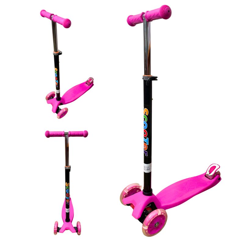 GENERICO - Monopatín Scooter Para Niños 4 Ruedas Luz Led
