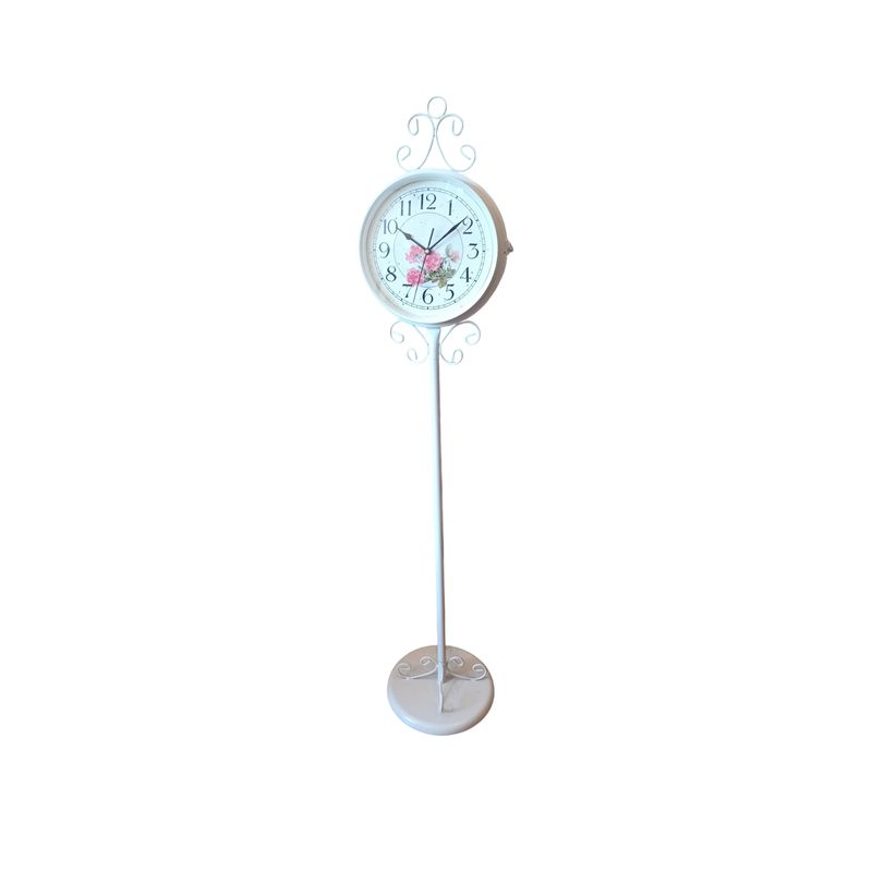 GENERICO - RELOJ DE PIE DOBLE CARA METAL VINTAGE