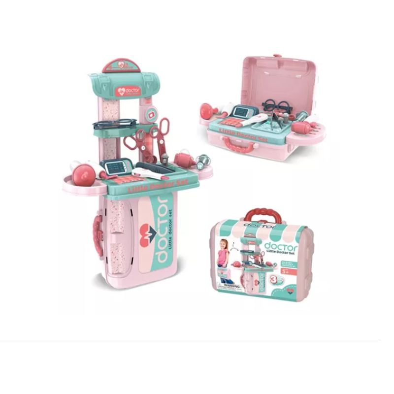 GENERICO - Maletin Doctor De Juguete Little Doctor 3en1 Rosa