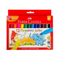 FABER-CASTELL - Marcadores o Lapices Scripto Jumbo 12 Colores