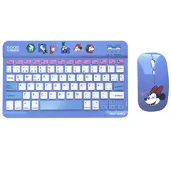 MOTOMO - Combo Teclado, Mouse Inalambrico Recargable Bluetooth Disney Lila