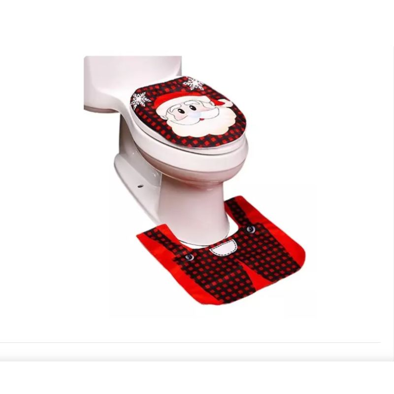 GENERICO - Set De Fundas Navideñas Juego De Baño Decoracion Navidad 2pz