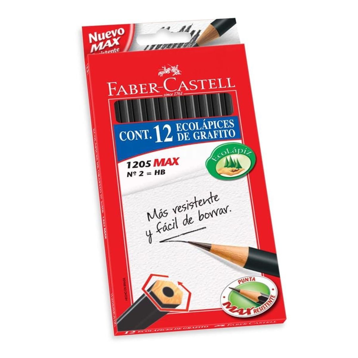FABER-CASTELL - Caja Lapices Grafito Hexagonal 12Uni Ecolapiz Faber Castell