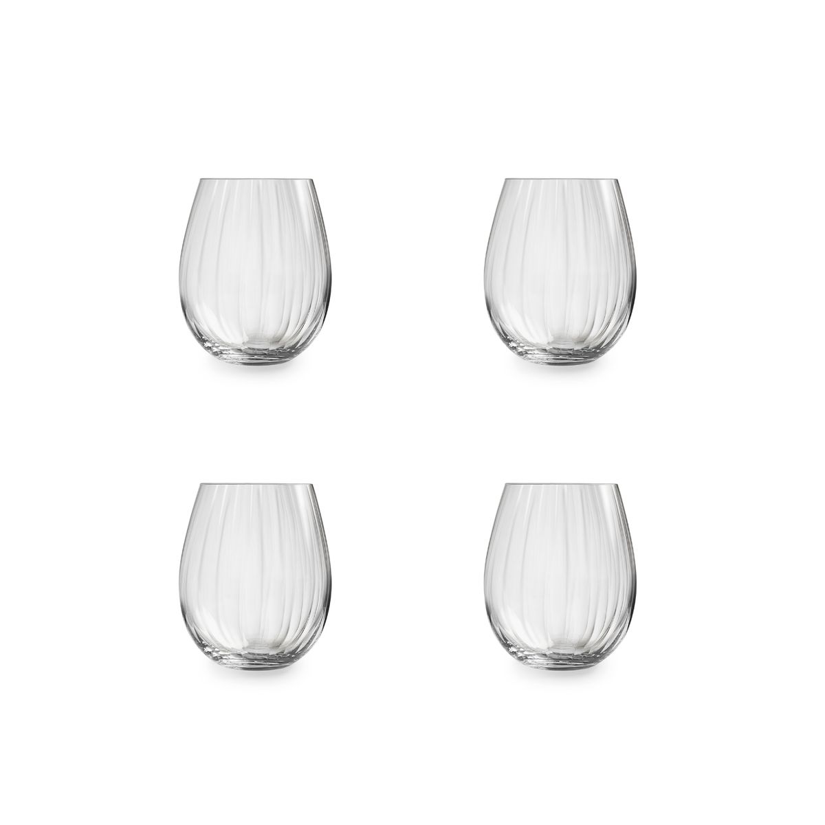 ROYAL LEERDAM - SET 4 VASOS PLISSE 440 ML