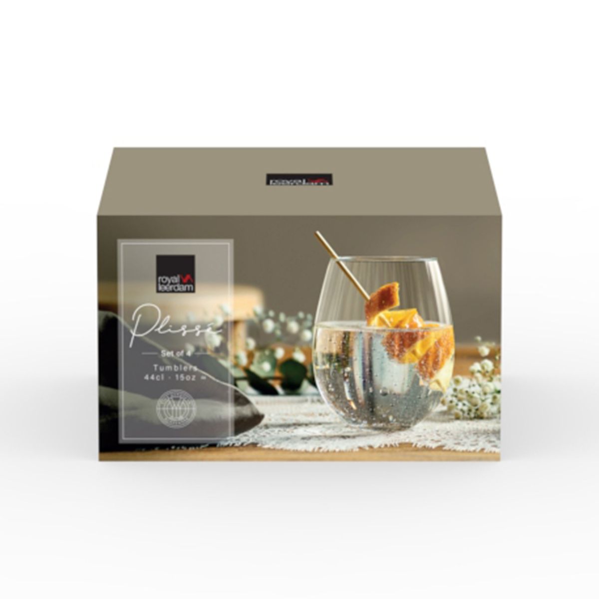 ROYAL LEERDAM - SET 4 VASOS PLISSE 440 ML