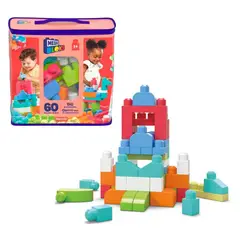 MEGA BLOKS - JUGUETE CONSTRUCCIÓN BOLSA 60 PIEZAS ROJO