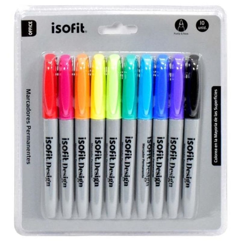 ISOFIT - Marcador Permanente PFina 10 Colores Isofit-Dsg