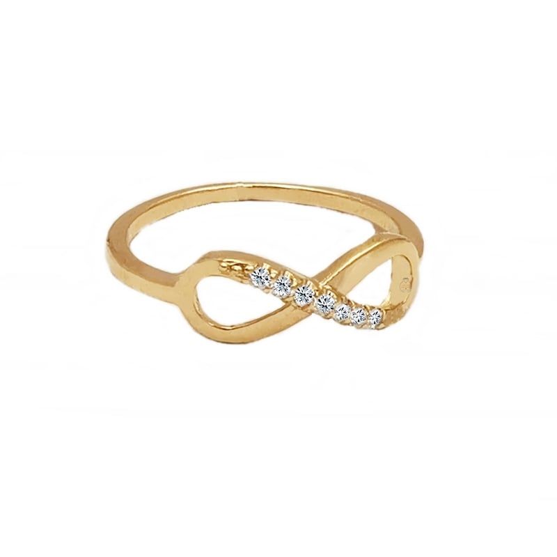 JOYAS MYTOKE - Anillo Oro 18 Kilates Infinito Zircon Suizo Mujer Amor