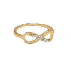 JOYAS MYTOKE - Anillo Oro 18 Kilates Infinito Zircon Suizo Mujer Amor