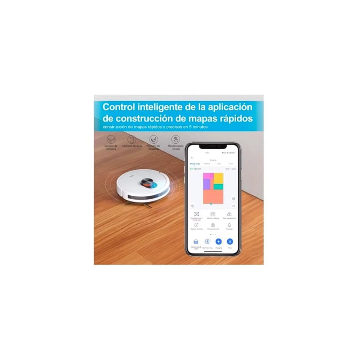 ROIDMI - ROIDMI Robot Aspirador Eve CC con función de Limpieza 4000Pa