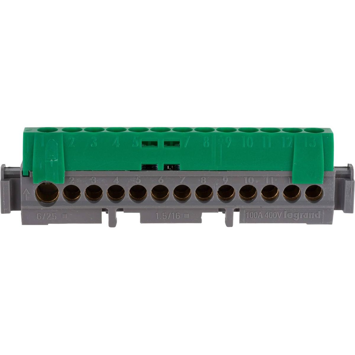 GENERICO - Regleta Conexión 12 Entradas Verde Tierra Legrand