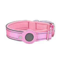 GENERICO - Collar Correa Perro Para Airtag Reforzada Reflectante L Rosado