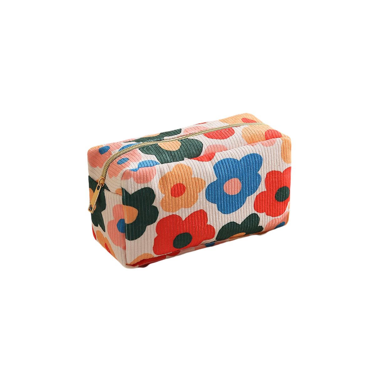 GLORIAHOON - Cosmetiquero Maquillaje Square tela pana flores Gloriahoon