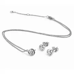 AMBAR - Conjunto Punto de Luz Bisel Plateado