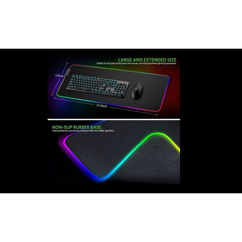 GENERICO - Mousepad Gamer 80x30cm con LED USB - Personaliza tu Setup