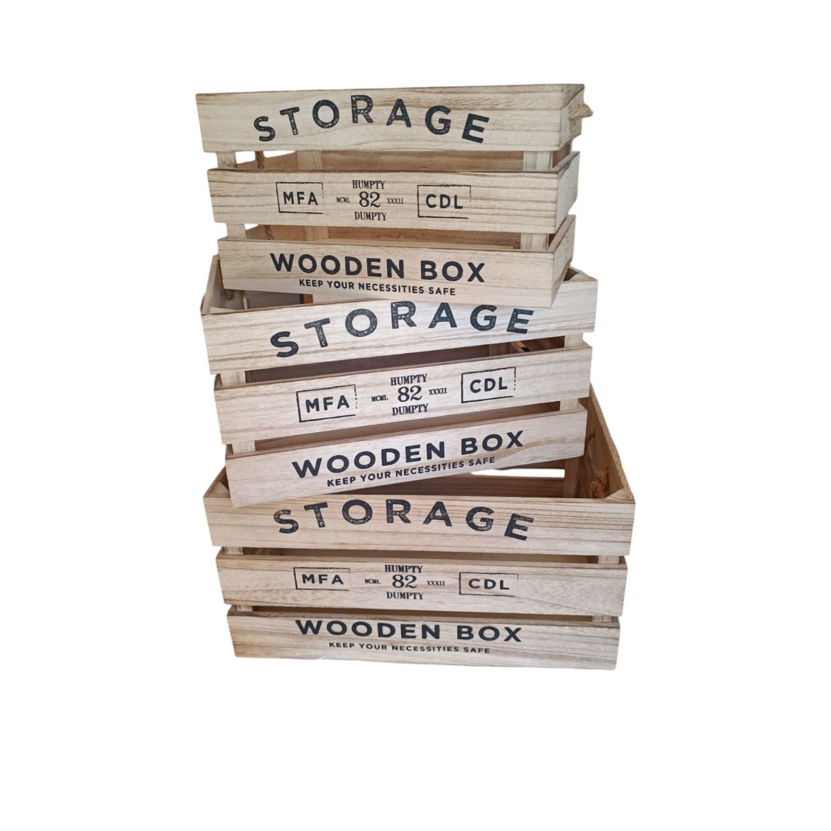 GENERICO - SET CAJAS MADERA X 3 COLOR NATURAL