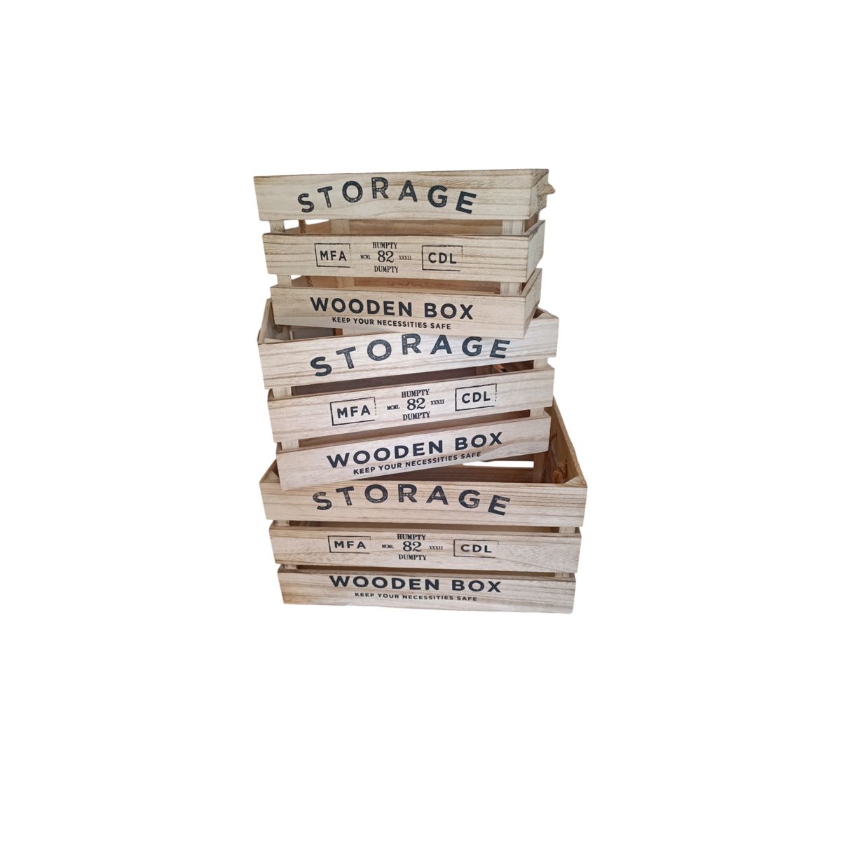 GENERICO - SET CAJAS MADERA X 3 COLOR NATURAL