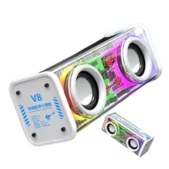 GENERICO - Parlante Bluetooth 5.3 Portátil V8 RGB 10w Color Blanco