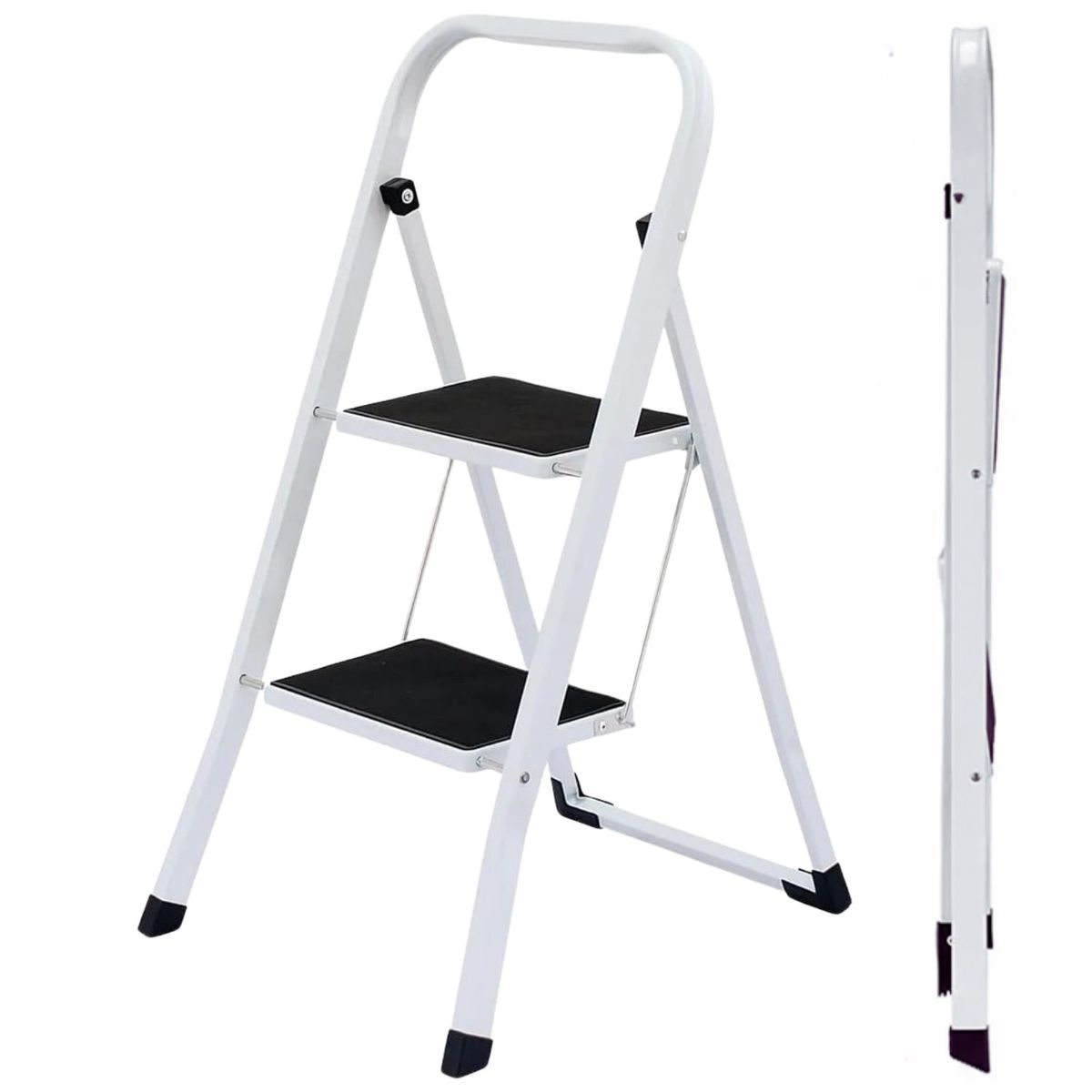 HOMECLAF - Escalera Multiuso Plegable 2 Peldaños Homeclaf