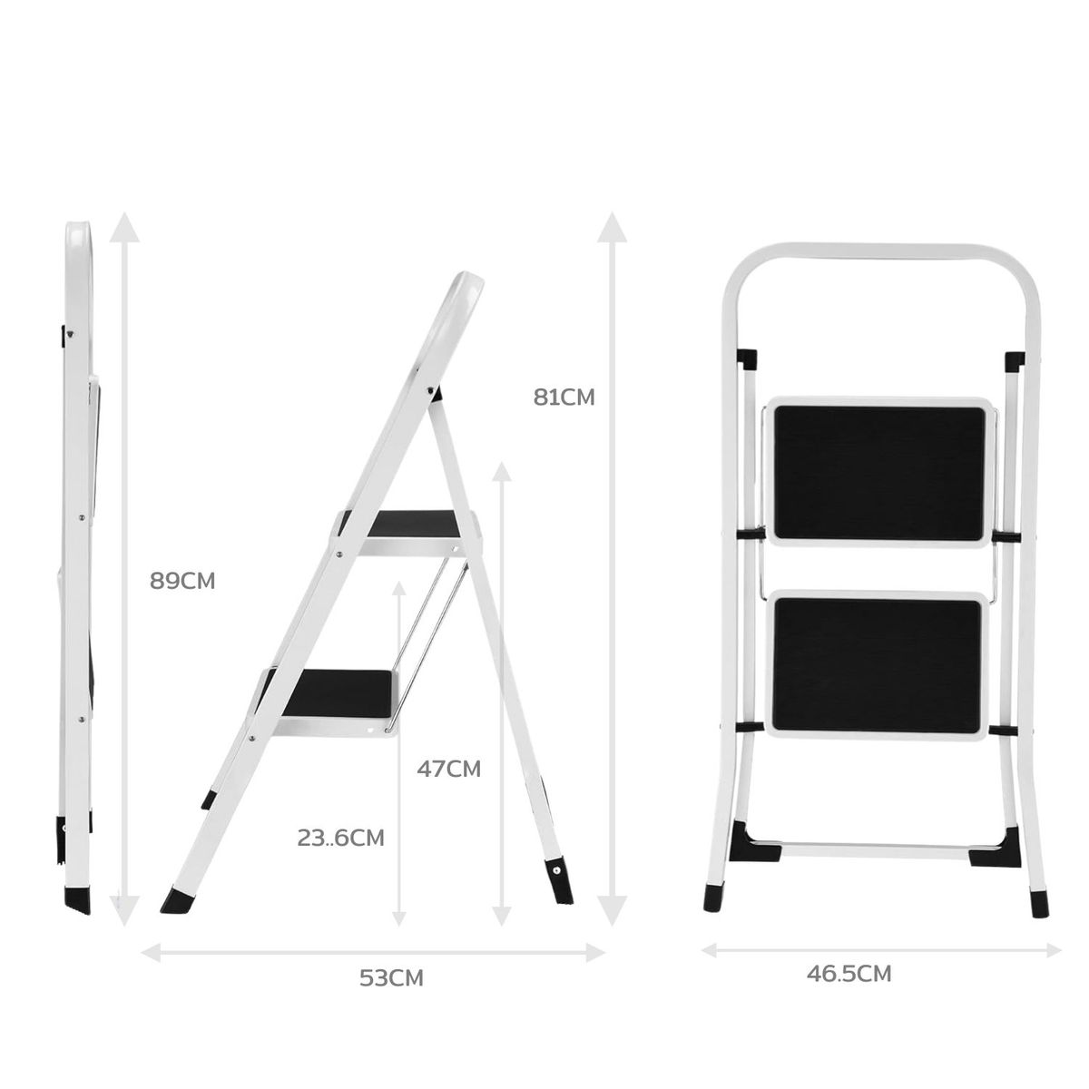 HOMECLAF - Escalera Multiuso Plegable 2 Peldaños Homeclaf