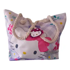 SANRIO - Hermoso bolso playero Hello Kitty con bolsillos interior