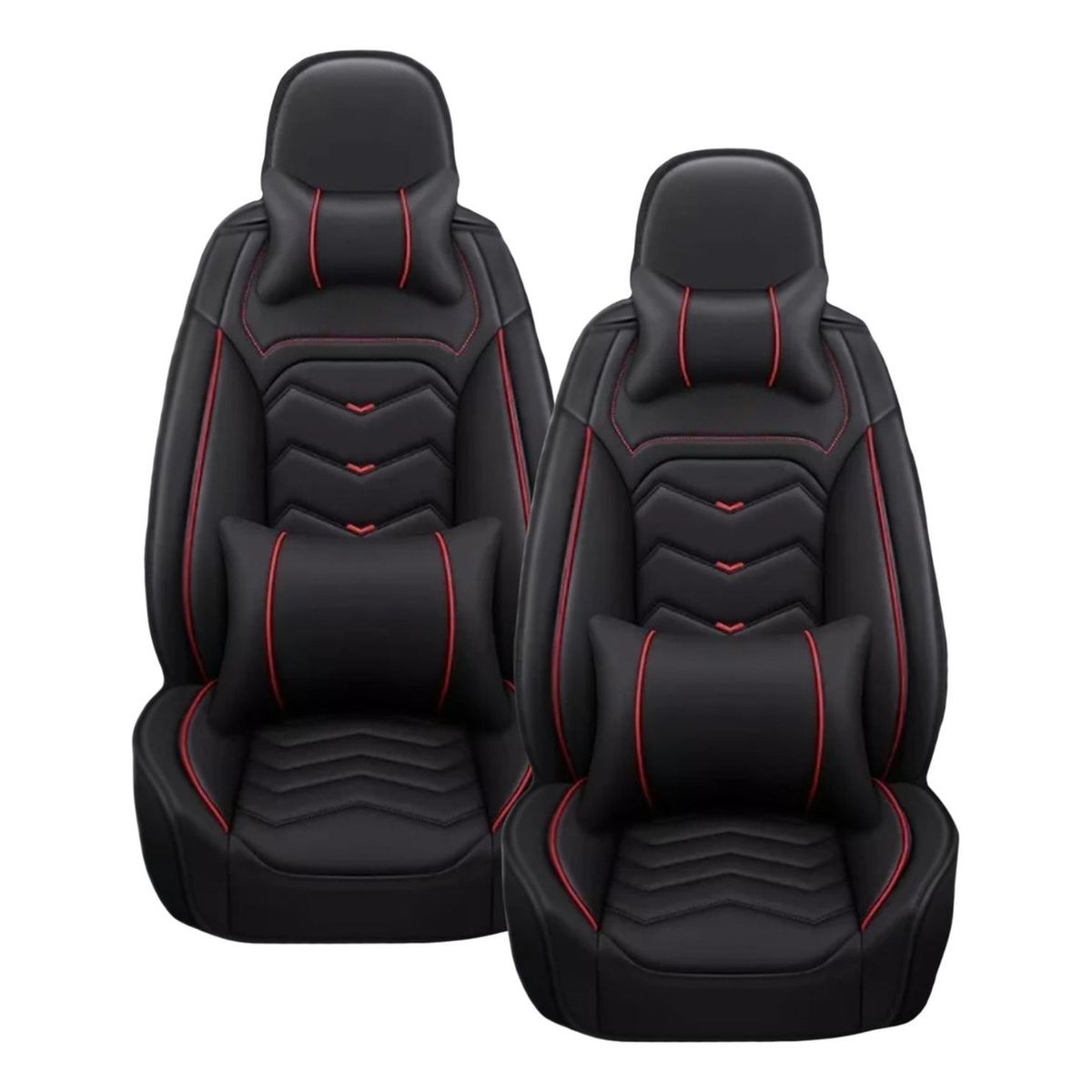 IMPORTCLICK - Kit Fundas Cubre Asiento Eco Cuero Auto Almohadilla Luxury Negro